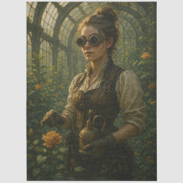 Decoupage Steampunk Victorian Gardener Art 薄葉紙