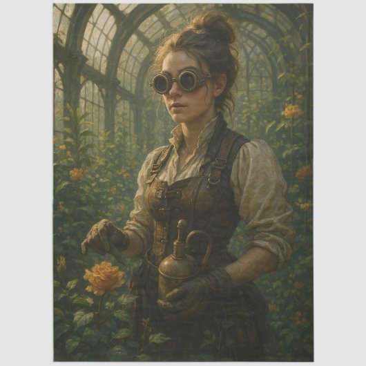 Decoupage Steampunk Victorian Gardener Art 薄葉紙