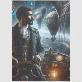 Decoupage Steampunk Victorian Space Air Captain 薄葉紙
