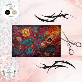 Decoupage Sunflower Gothic Skull Cosmic Art  薄葉紙