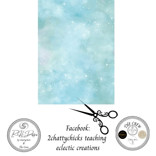 Decoupage Teal Starry Sky Background Coordinating  薄葉紙