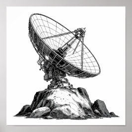 Decoupage Template: 1960s Asteroid Antenna  ポスター