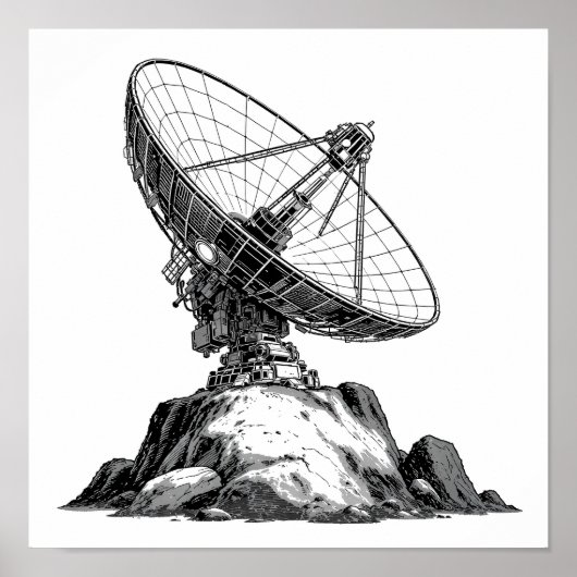 Decoupage Template: 1960s Asteroid Antenna  ポスター (正面)