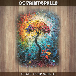 Decoupage - Tiled ceramic dreamlike tree -  ラッピングペーパーシート