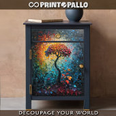 Decoupage - Tiled ceramic dreamlike tree -  ラッピングペーパーシート