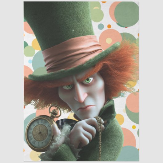 Decoupage Timekeeper Character Pocket Watch Hat  薄葉紙 (正面)