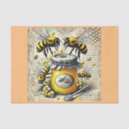 decoupage tissue paper met bijen 薄葉紙