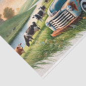  decoupage tissue paper met oude truck, decouupage 薄葉紙 (詳細)