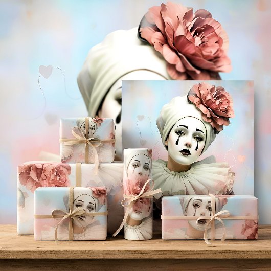 Decoupage Tissue Paper Pierrot Clown 薄葉紙