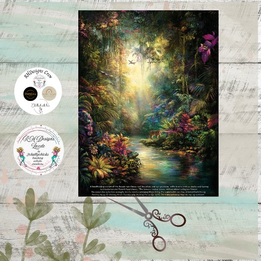 Decoupage Tropical Hawaii Rainforest Jungle  薄葉紙