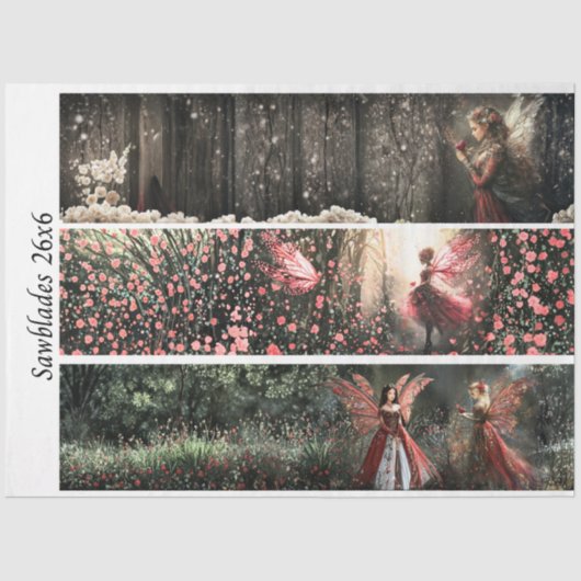 Decoupage Valentine Fairy Signs & Handsaws  薄葉紙 (正面)