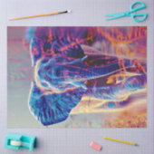 Decoupage Vibrant Colored Elephant  薄葉紙 (クラフト)