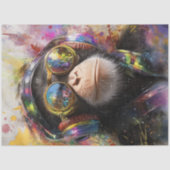 Decoupage Vibrant Painting Monkey Abstract  薄葉紙 (正面)