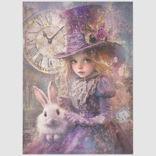 Decoupage Victorian Alice Wonderland Theme Artwork 薄葉紙 (正面)