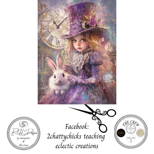 Decoupage Victorian Alice Wonderland Theme Artwork 薄葉紙