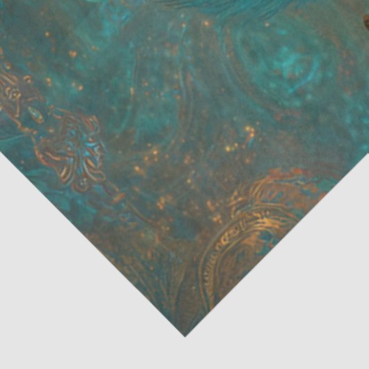 Decoupage Victorian Blue Teal Fantasy Fox  薄葉紙 (詳細)