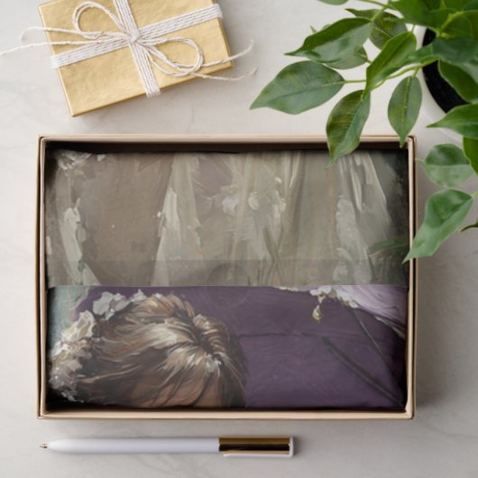 Decoupage Victorian Woman Romantic Scene Parasol 薄葉紙 (ギフト)