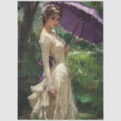 Decoupage Victorian Woman Romantic Scene Parasol 薄葉紙 (正面)