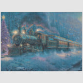 Decoupage Vintage Christmas Steam Engine Train  薄葉紙 (正面)