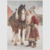 Decoupage Vintage Poster Christmas Santa & Horse 薄葉紙 (正面)