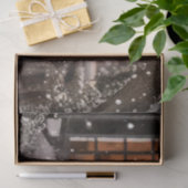 Decoupage Vintage Red Wagon Winter Scene 薄葉紙 (ギフト)