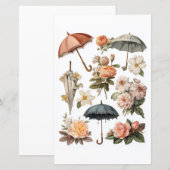 Decoupage - vintage romantic flowers and umbrellas (正面/裏面)
