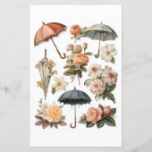 Decoupage - vintage romantic flowers and umbrellas (正面)