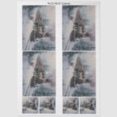 Decoupage Vintage Steam Engine Country Christmas  薄葉紙 (正面)