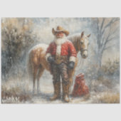 Decoupage Western Cowboy Santa & Horse 薄葉紙 (正面)