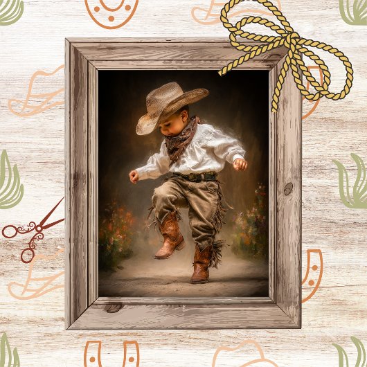 Decoupage Western Whimsy Child Dancing Prairie  薄葉紙