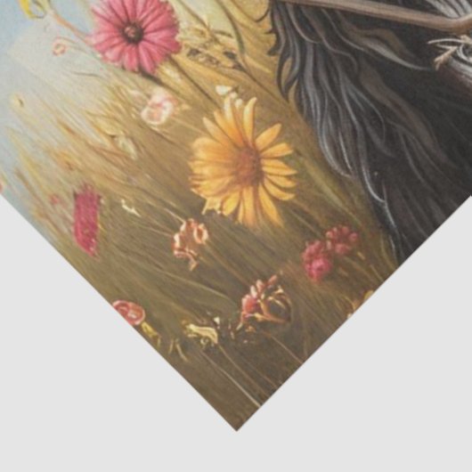 Decoupage Whimsical 3 Goats In Field 薄葉紙 (詳細)