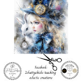 Decoupage Whimsical Alice Adventure & Rabbit 薄葉紙