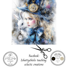 Decoupage Whimsical Alice Adventure & Rabbit  薄葉紙