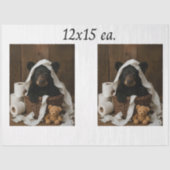 Decoupage Whimsical Bear Cub Toilet Paper Bathroom 薄葉紙 (正面)