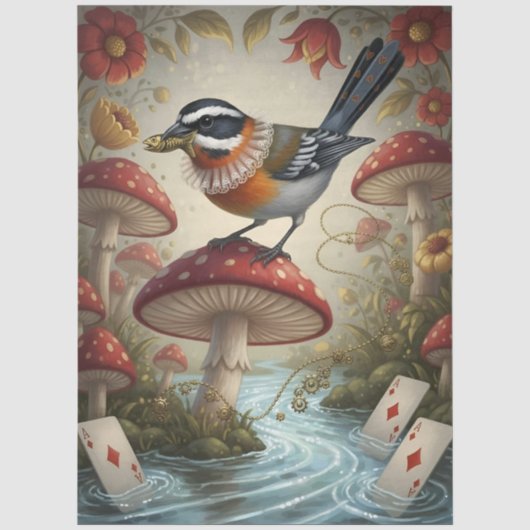 Decoupage Whimsical Bird Seidenpapier 薄葉紙 (正面)