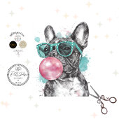 Decoupage Whimsical Bubble Gum Bulldog 薄葉紙