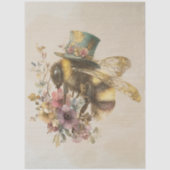 Decoupage Whimsical Bumblebee in Top Hat  薄葉紙 (正面)