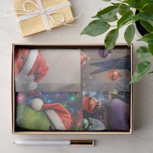 Decoupage Whimsical Christmas Birds Scrapbooking 薄葉紙 (ギフト)