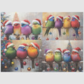 Decoupage Whimsical Christmas Birds Scrapbooking 薄葉紙 (正面)