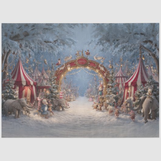 Decoupage Whimsical Christmas Circus  薄葉紙 (正面)