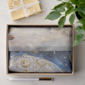 Decoupage Whimsical Christmas Hot Air Balloon Blue 薄葉紙 (ギフト)