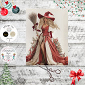 Decoupage Whimsical Christmas Witch  薄葉紙