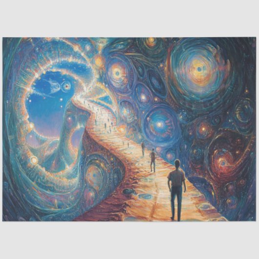 Decoupage Whimsical Dreamlike Galaxy  薄葉紙 (正面)