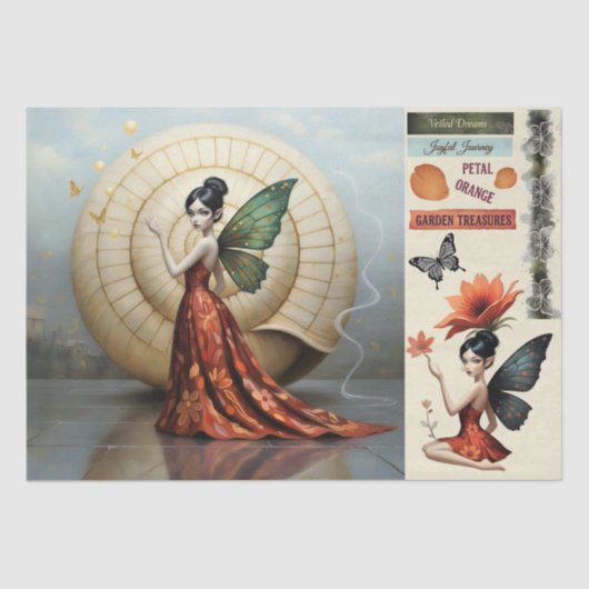 Decoupage Whimsical Flower Fairy 薄葉紙 (正面)