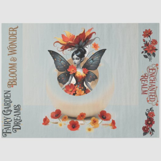 Decoupage Whimsical Flower Fairy  薄葉紙 (正面)