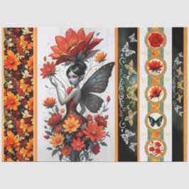 Decoupage Whimsical Flower Fairy Seidenpapier 薄葉紙