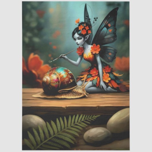 Decoupage Whimsical Flower Fairy Seidenpapier 薄葉紙 (正面)