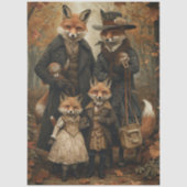 Decoupage Whimsical Fox Family Fall Scenery  薄葉紙 (正面)
