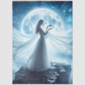 Decoupage Whimsical Full Moon Witchy Woman  薄葉紙 (正面)