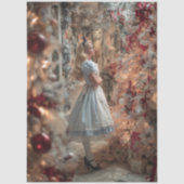 Decoupage Whimsical Girl in Christmas Wonderland  薄葉紙 (正面)